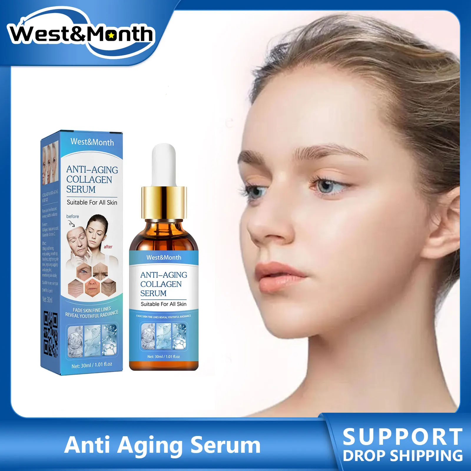 Silk Press Serum - Wrin-kle-Entfernungsserum, aufhellendes Stirn, feine Linien, Reparatur,