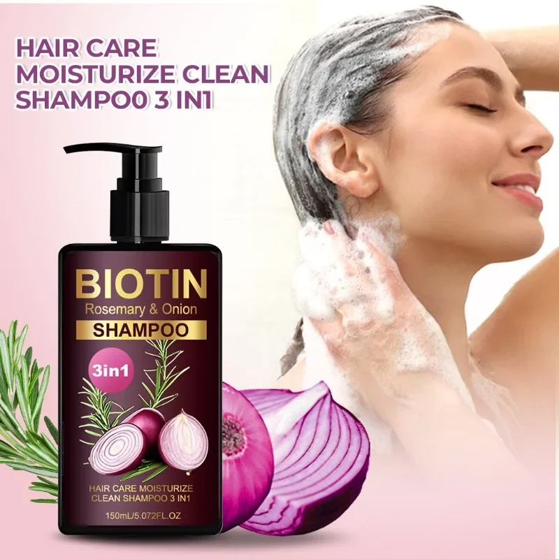 Hair Care Natural Ingredients - 150 ml BIOTIN Rosmarin- und Zwiebelshampoo