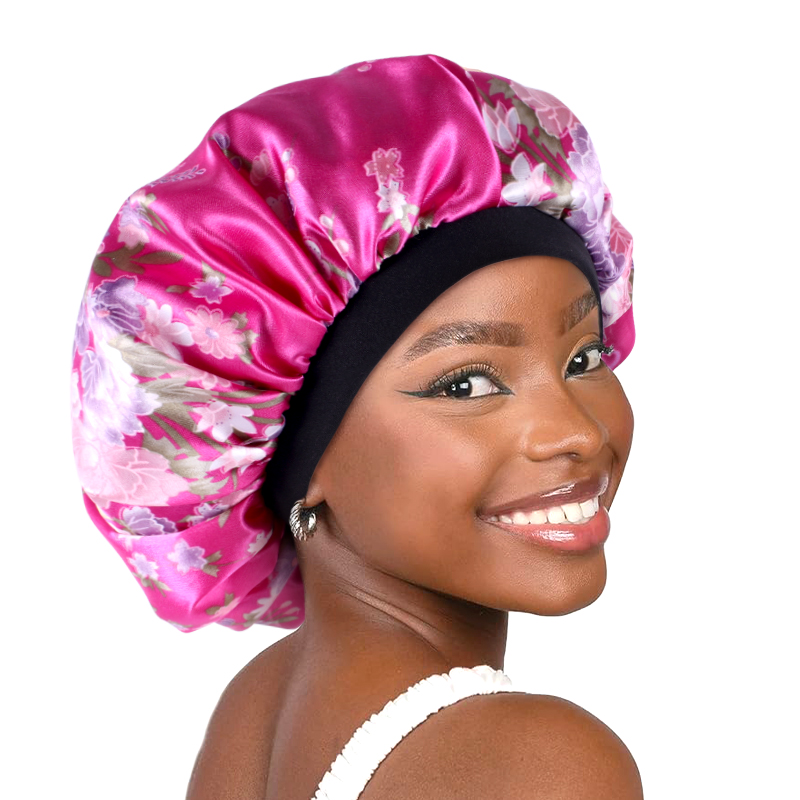 Hair Care For Hair Loss - Frauen Satin Motorhaube Elastische Breite Band
