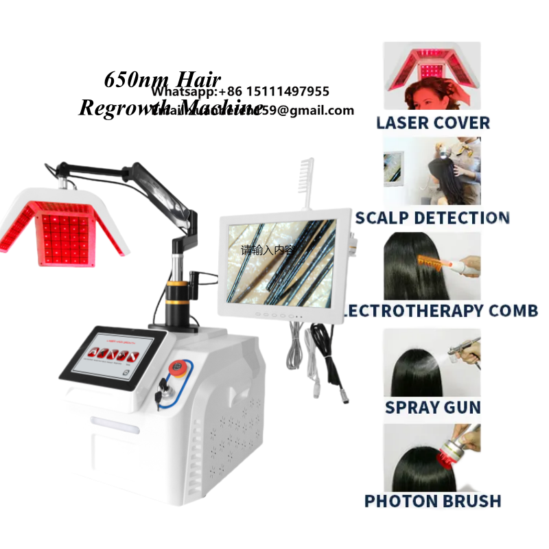 Hair Care For Hair Loss - T 5-in-1 650nm Kopfhautpflege Anti-Haarausfall-Gerät Kopfhautanalyse-Behandlung