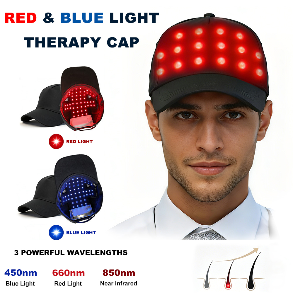 Hair Care For Hair Loss - LED-Haarpflegekappe mit rotem 660nm, blauem 450nm