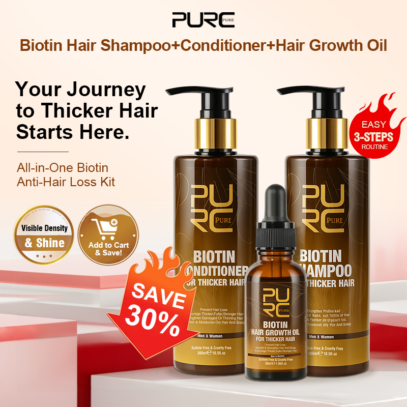 Hair Care Vitamin - PURC Biotin Haarwachstumsöl Shampoo Conditioner Sets