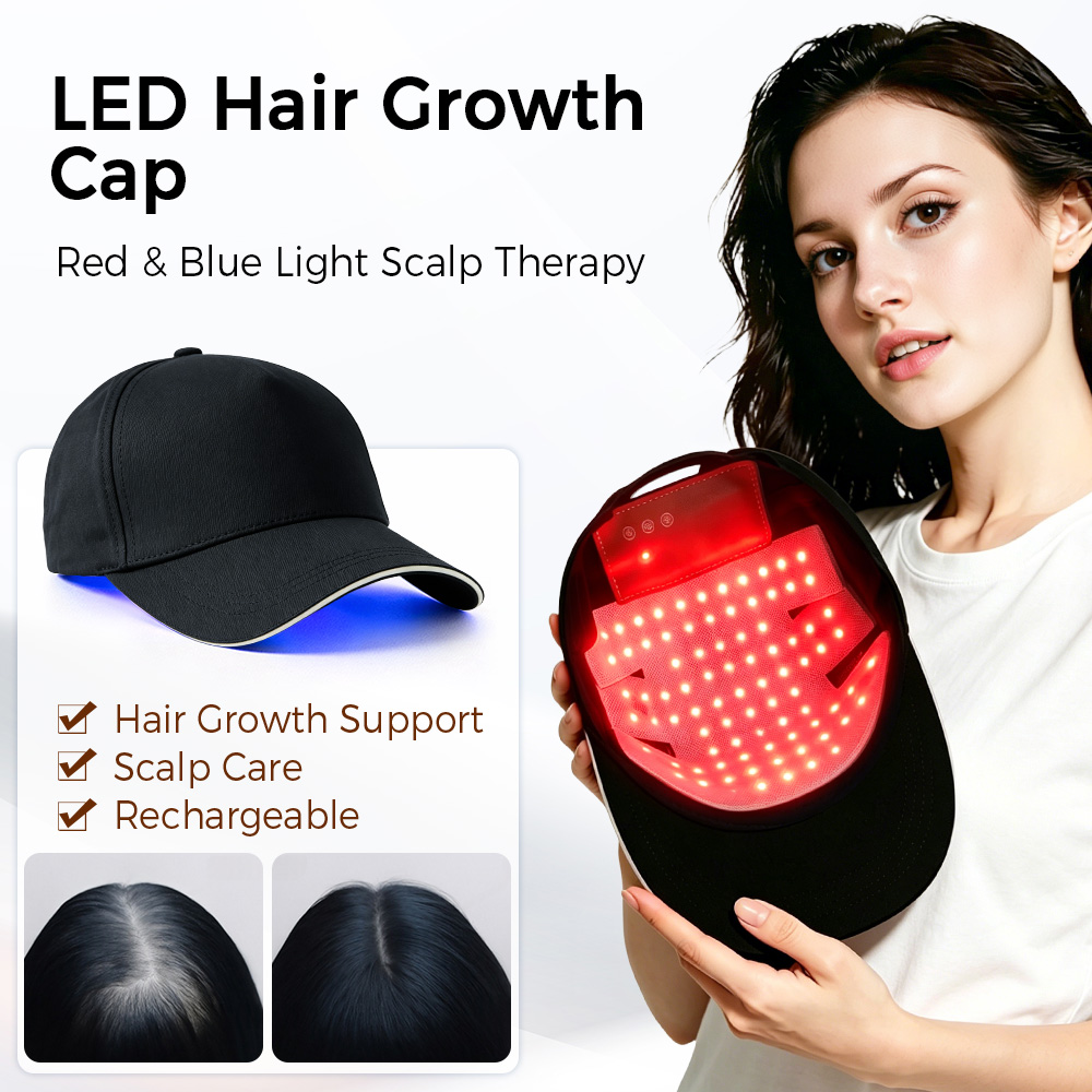 Hair Care For Hair Loss - LED-Haarwuchskappe mit Rot-Blau-Lichttherapie 630nm 470nm Kopfhautpflege-Gerät